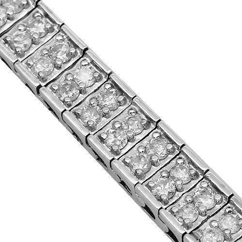 Real Two Row White Gold Finish Diamond Bracelet Tennis