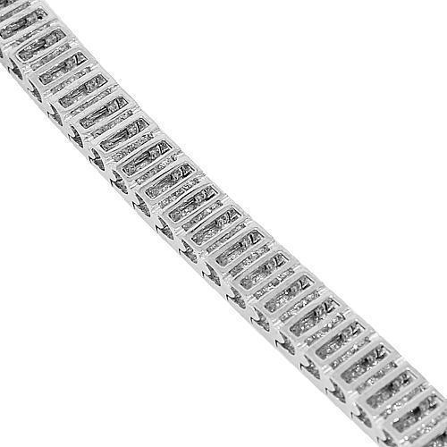 4 Carat Two Row Womens Diamond Tennis Bracelet 14K White Gold