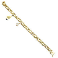 Thumbnail for Diamond Charm Bracelet in 14k Yellow Gold 8.2mm 0.25 Ctw