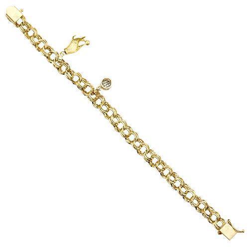 Diamond Charm Bracelet in 14k Yellow Gold 8.2mm 0.25 Ctw