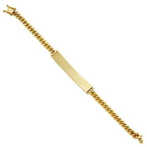 Diamond Cuban Custom ID Bracelet in 14k Yellow Gold 0.25 Ctw