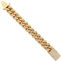 Thumbnail for Diamond Cuban Link Bracelet in 14k Yellow Gold 23 mm 25.04 Ctw