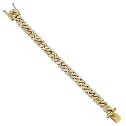 Diamond Cuban Link Bracelet in 14k Yellow Gold 7 Ctw