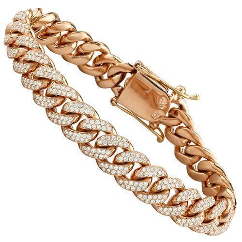 Diamond Cuban Link Bracelet in 14k Yellow Gold 7 Ctw