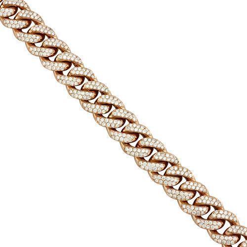 Diamond Cuban Link Bracelet in 14k Yellow Gold 7 Ctw