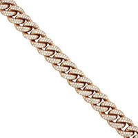 Cube Gold Chain Diamond Bracelet 14K Yellow Gold / 7