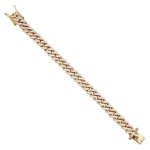 Diamond Cuban Link Bracelet in 14k Yellow Gold 7 Ctw