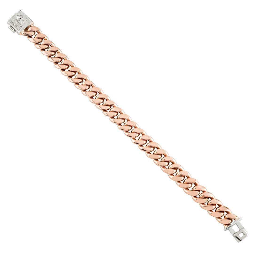 Diamond Cuban Link Bracelet Two Tone Gold 1 Ctw