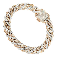 Thumbnail for Diamond Cuban Link Bracelet Two Tone Gold 5.50 Ctw