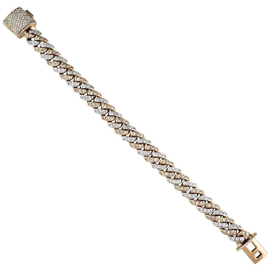 Diamond Cuban Link Bracelet Two Tone Gold 5.50 Ctw