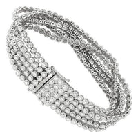 Thumbnail for Diamond Five Row Tennis Bracelet in 14k White Gold 7 Ctw