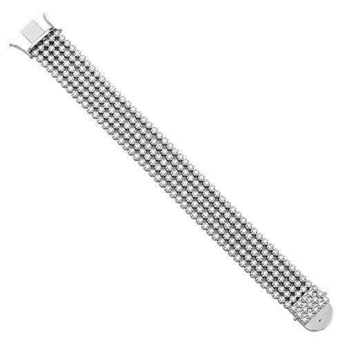 Diamond Five Row Tennis Bracelet in 14k White Gold 7 Ctw