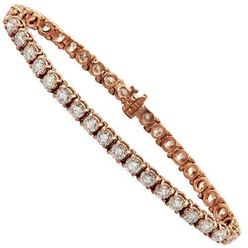 Diamond Tennis Bracelet in 14k Rose Gold 13 Ctw