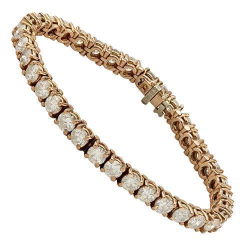Diamond Tennis Bracelet in 14k Rose Gold 15 Ctw