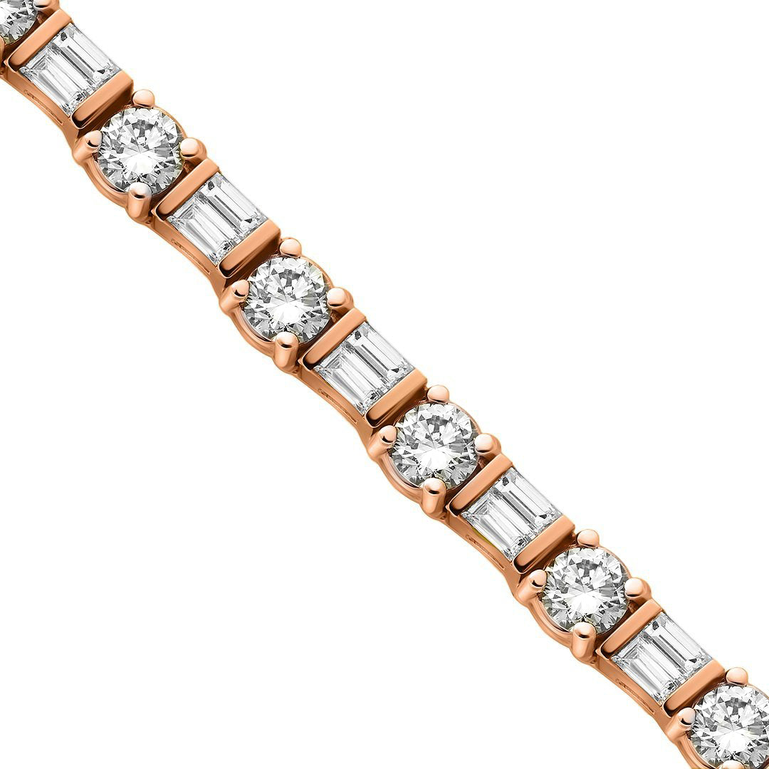 Rose Diamond Tennis Bracelet in 14k Yellow Gold 10.15 Ctw