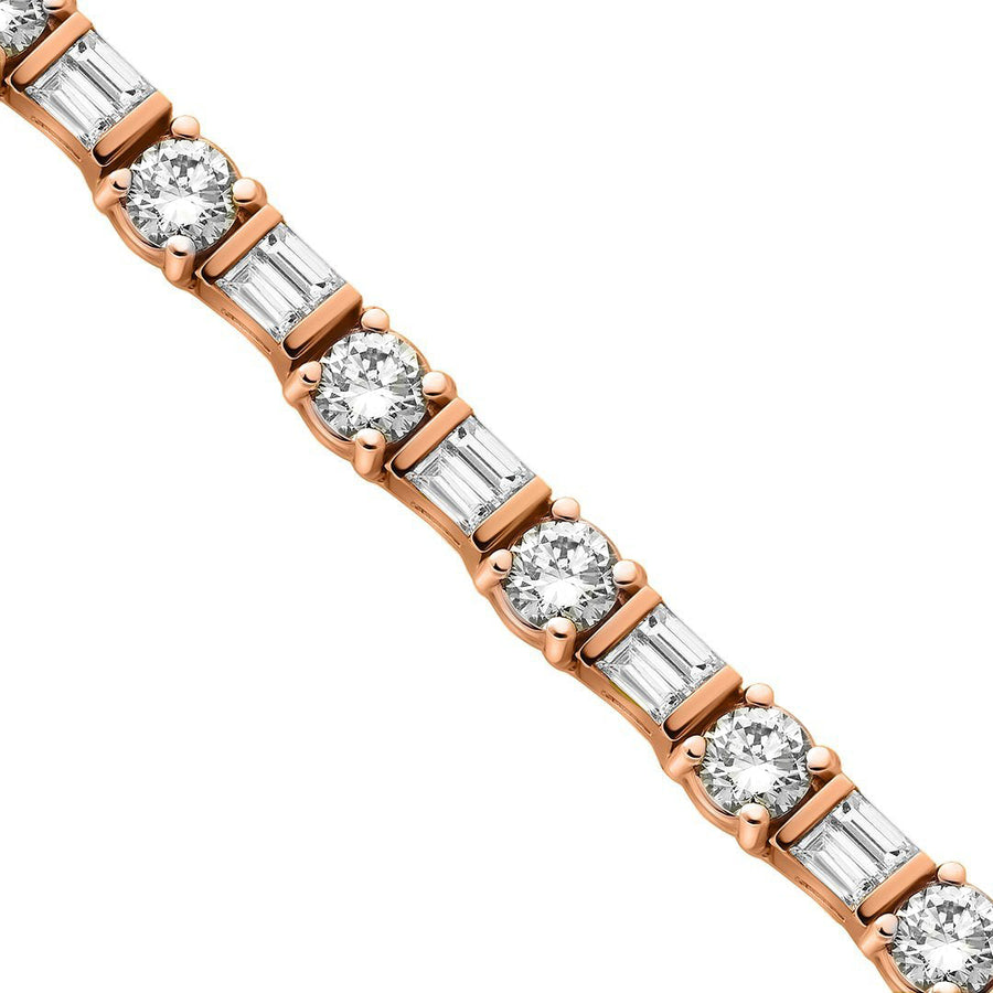 Rose Diamond Tennis Bracelet in 14k Yellow Gold 10.15 Ctw