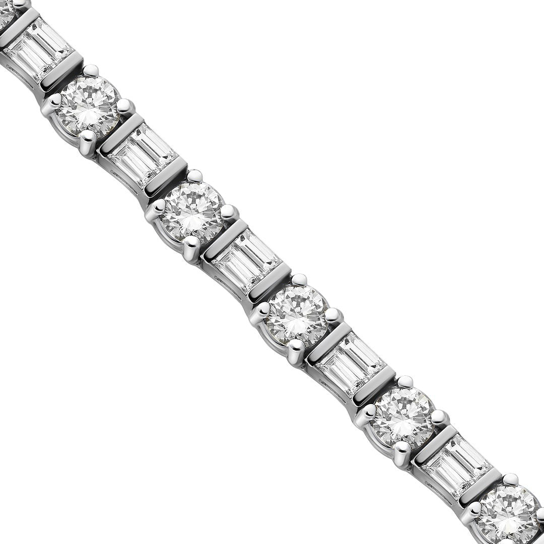 White Diamond Tennis Bracelet in 14k Yellow Gold 10.15 Ctw