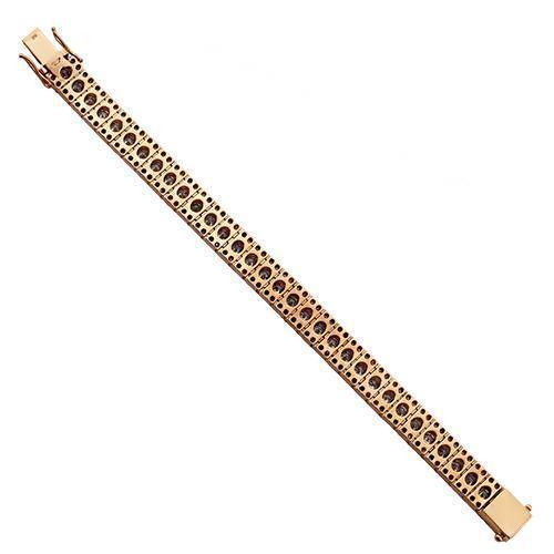 Diamond Three Row Tennis Bracelet in 14k Rose Gold 14.85 Ctw