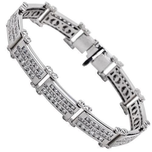 Diamond Tree Row Bracelet in 14k White Gold 8 Ctw