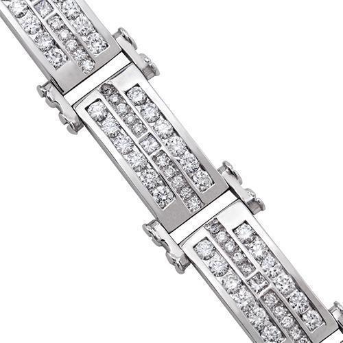 Diamond Tree Row Bracelet in 14k White Gold 8 Ctw