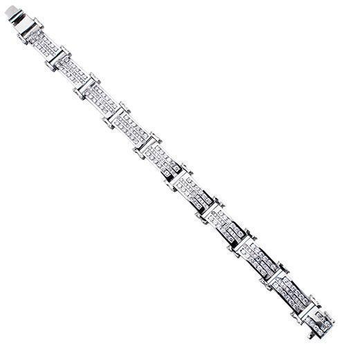 Diamond Tree Row Bracelet in 14k White Gold 8 Ctw