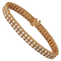 Thumbnail for Diamond Two Row Tennis Bracelet in 14k Rose Gold 8 Inches