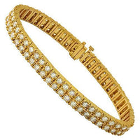 Thumbnail for Diamond Two Row Tennis Bracelet in 14k Rose Gold 8 Inches