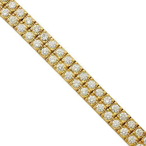 Diamond Two Row Tennis Bracelet in 14k Rose Gold 8 Inches