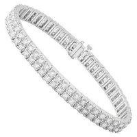 Thumbnail for Diamond Two Row Tennis Bracelet in 14k Rose Gold 8 Inches