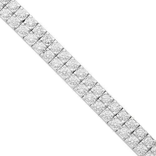 Diamond Two Row Tennis Bracelet in 14k Rose Gold 8 Inches