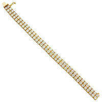 Thumbnail for Diamond Two Row Tennis Bracelet in 14k Yellow Gold 25.5 Ctw