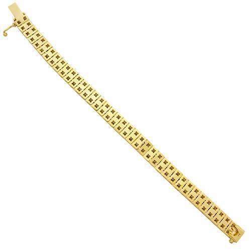 Diamond Two Row Tennis Bracelet in 14k Yellow Gold 25.5 Ctw