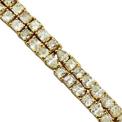 Diamond Two Row Tennis Bracelet in 14k Yellow Gold 95 Ctw