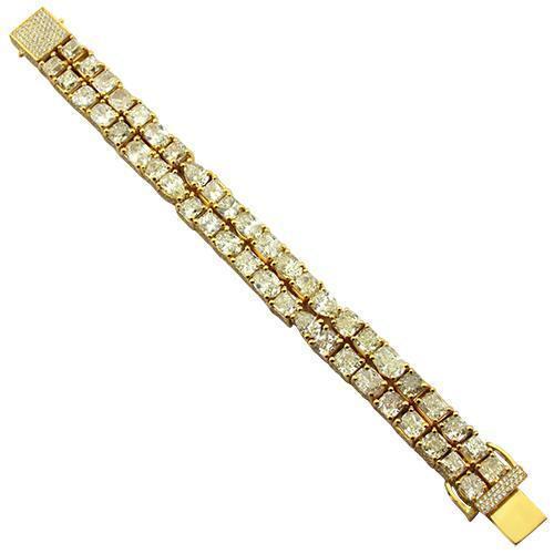Diamond Two Row Tennis Bracelet in 14k Yellow Gold 95 Ctw