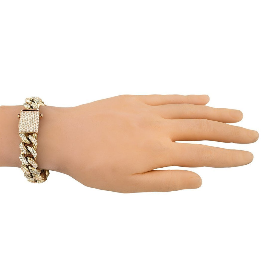 Diamond Two Tone 14k Gold Miami Cuban Bracelet 11 Carat