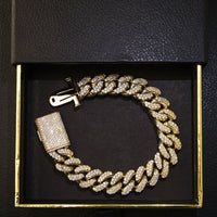 Thumbnail for Diamond Two Tone 14k Gold Miami Cuban Bracelet 11 Carat