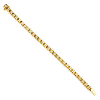 Thumbnail for Five Diamond Each Link Tennis Bracelet in 14k Yellow Gold 7 mm 3.50 Ctw