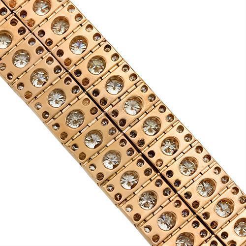 Two Row Diamond Bracelet in 14k Rose Gold 119.5 Ctw