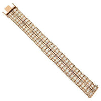 Thumbnail for Two Row Diamond Bracelet in 14k Rose Gold 119.5 Ctw
