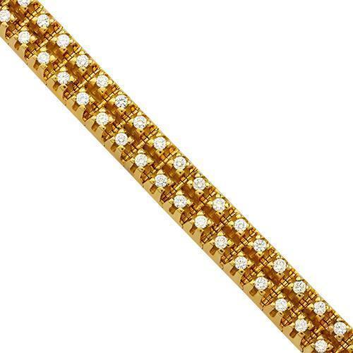 Two Row Diamond Tennis Bracelet in 14k Yellow Gold 4.81 Ctw