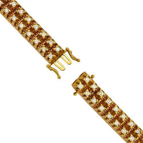 Two Row Diamond Tennis Bracelet in 14k Yellow Gold 4.81 Ctw