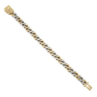 Thumbnail for Two Tone Gold Diamond Infinity Cuban Link Bracelet 9 mm 7 Ctw