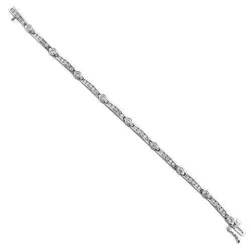 Womens VS Diamond Bracelet Channel & Bezel Set 2.50 ctw in 14k White Gold