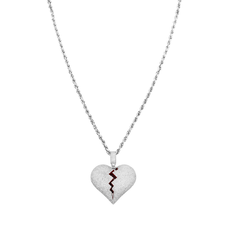 Diamond Broken Heart Pendant