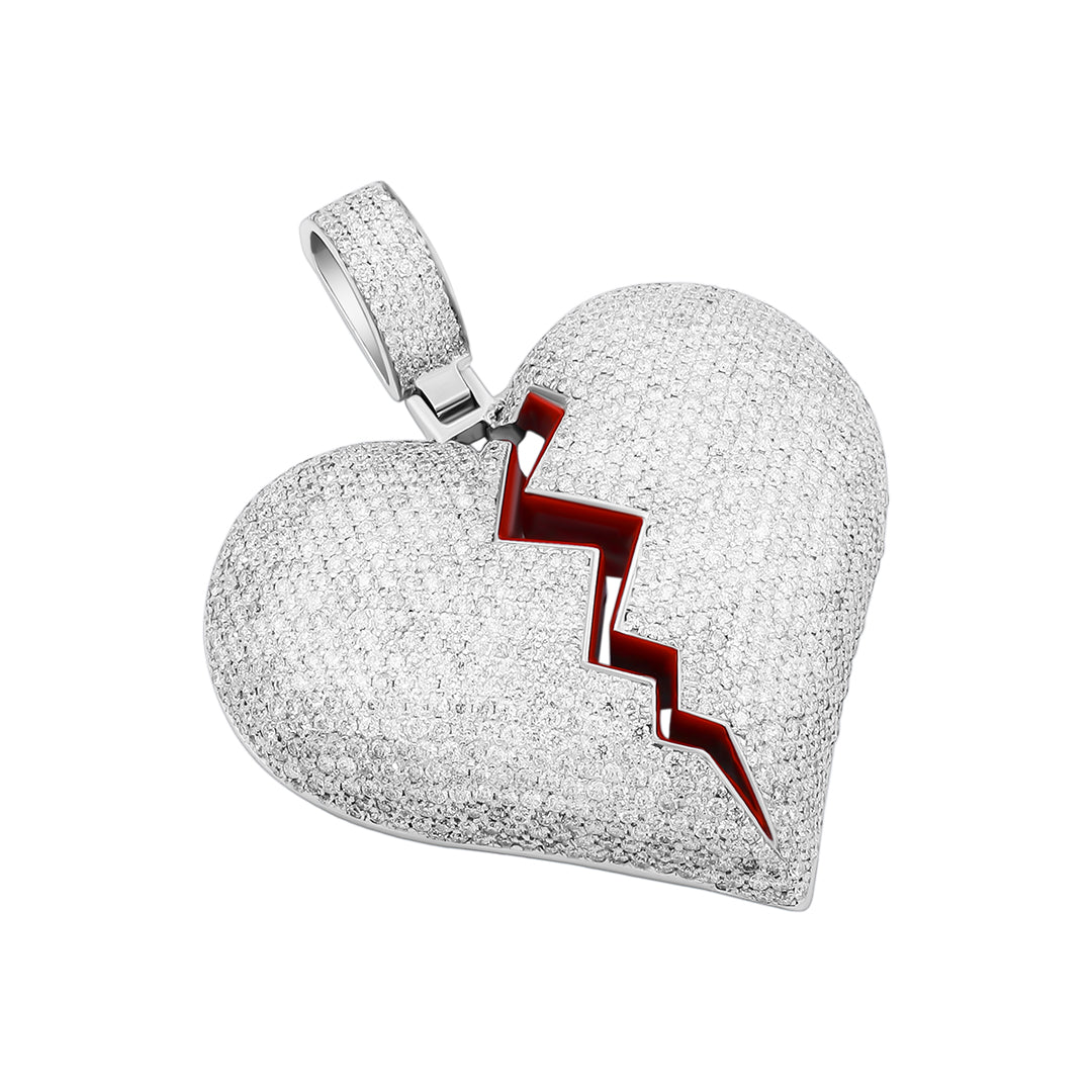 Broken heart pendant real Clearance