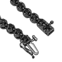 Thumbnail for 10K Gold Black Rhodium Plated Mens Black Diamond Tennis Chain 14.80 Ctw