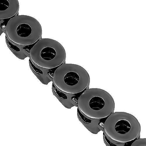 10K Gold Black Rhodium Plated Mens Black Diamond Tennis Chain 24.11 Ctw
