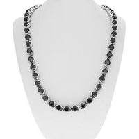 Thumbnail for 10K White Gold Mens Black Diamond Tennis Chain 76.08 Ctw
