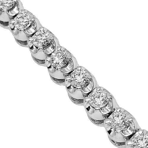 10K White Gold Mens Classic Diamond Tennis Chain 11.00 Ctw