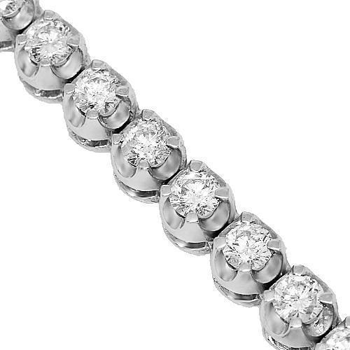 10K White Gold Mens Diamond Tennis Chain 7.00 Ctw